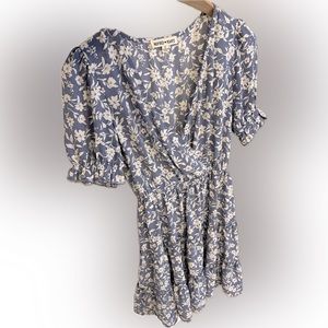 Light blue gray spring floral dress!!